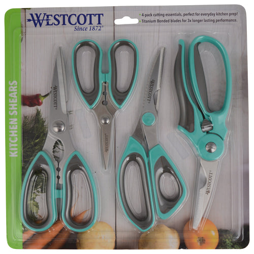 Westcott Titanium Bonded Soft Handle Kitchen Shears 4pk (00830) - World’s Favorite Scissors