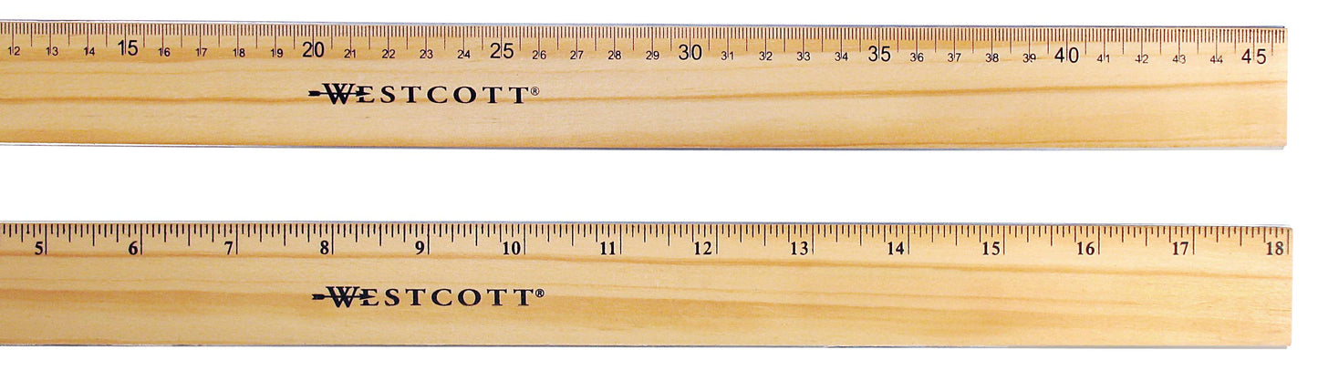 Westcott Wood Ruler with Double Metal Edge 18’’ (05228)