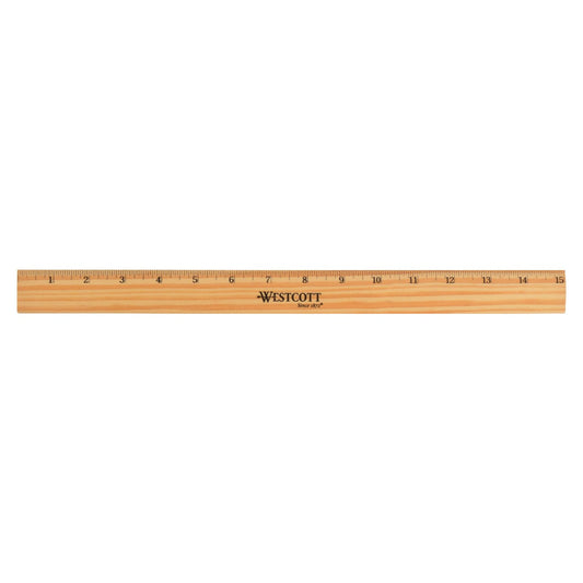 Westcott Wood Ruler with Single Metal Edge 15’’ (05015)