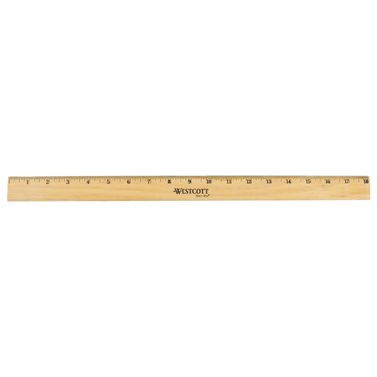 Westcott Wood Ruler with Single Metal Edge 18’’ (05018)