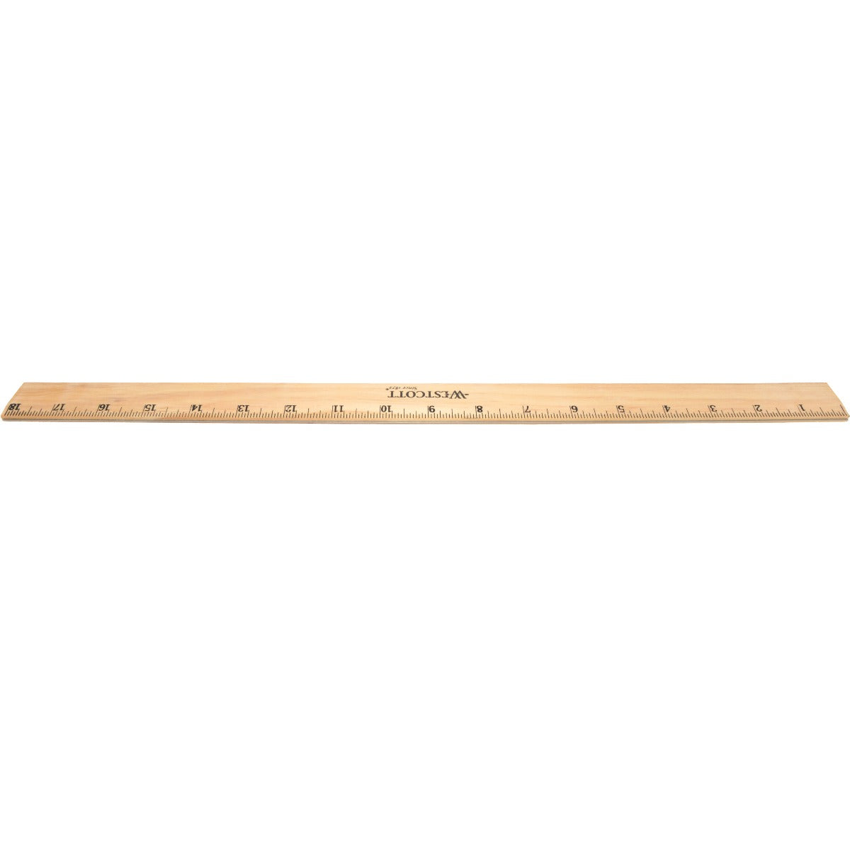 Westcott Wood Ruler with Single Metal Edge, 18