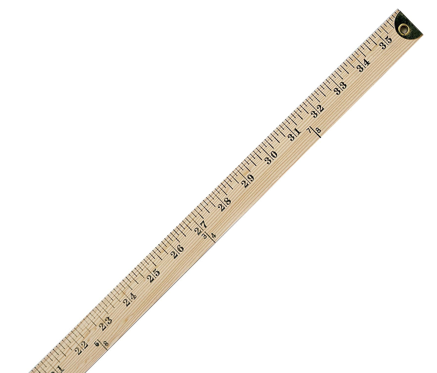 Westcott Wooden Yardstick with Hang Hole and Brass Ends Clear Lacquer Finish (10425)